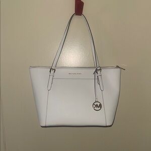 Michael Kors White Pebbled Leather Tote
